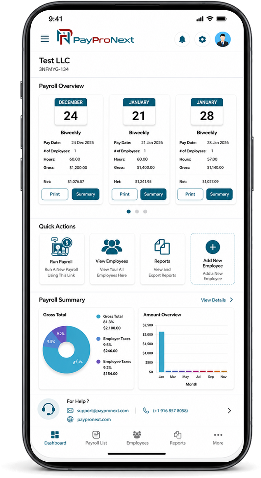 PayProNext App Dashboard Screen