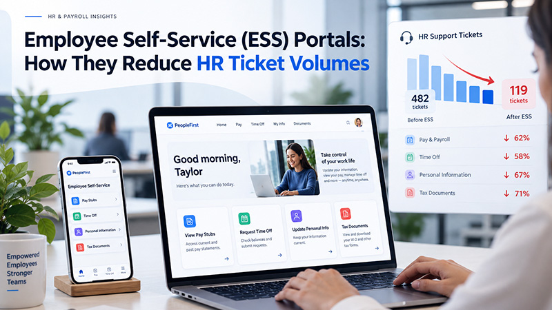 Employee Self-Service (ESS) Portals: How They Reduce HR Ticket Volumes